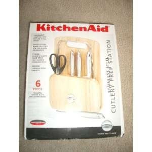   piece Cutlery Set with Cutting Board Workstation