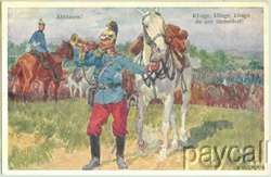 KOCH sd Military Postcard Soldier Trumpeter With Horse  