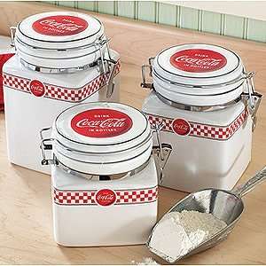  Coke Snap Lid Canisters (Set of 3) 
