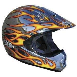  THH Youth TX 10 Chrome Jolt Helmet   Large/Chrome/Flames 