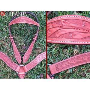   Hand Tooled Horse Bridle Headstall Breast Collar