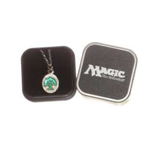    Magic the Gathering Forest Green Mana Necklace Toys & Games