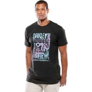  Oakley Rebel Spray Mens Short Sleeve Fashion Shirt   Jet 