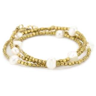 Ettika Tribal Bead Wrap Bracelet with South Sea Pearls   designer 
