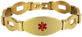   Finish Stainless Steel Engravable Medical Alert ID Bracelet  