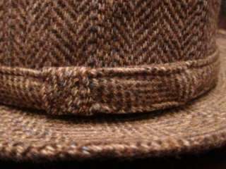  Kensington Stetson Mens Wool Blend Tweed Fedora Hat Sz M 7 to 7 1/8th