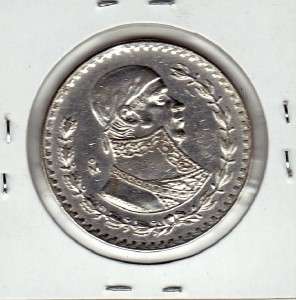 Mexico $ 1 Peso Morelos 1959 10% Silver Super Cond.  