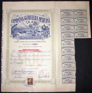 1906 Mexico Compania Guayulera Mexicana  