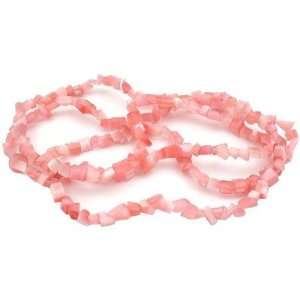  Pink Chip Fiber Optic Glass Cats Eye Beads 32 Strand 