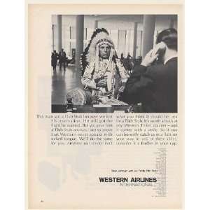  1967 Western Airlines Indian Got Flub Stub We Lost His 