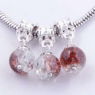 50X Crystal Glass Balls Dangle European Beads Fit Charm Bracelets 11 