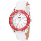 Lacoste 2000561 Opio White Leather Pink Plastic Bezel White Dial Watch