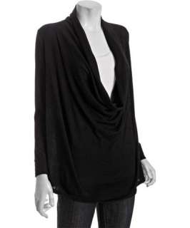 525 America black cotton cashmere cown neck tunic sweater
