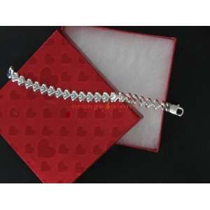    Sterling Silver Italian Heart Reversible Bracelet 