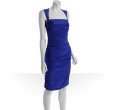 style #303446404 royal blue stretch silk ruched square neck dress