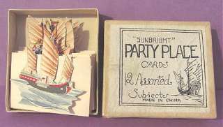   Box of 12 Sunbright Party Place Name CARDS Chinese BOATS  