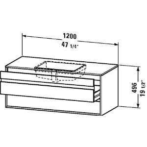   Vanity Wall Mount 47 1/4 W x 19 1/2 H with 2 Drawers and Top KT6856