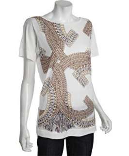 Gucci white sheer cotton crystal graphic t shirt   