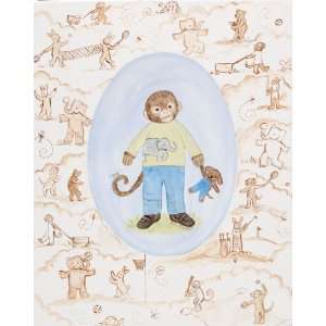  toffee toile monkey original painting Baby