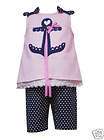 nwt girls 2t rare editions pink navy polka dot anchor