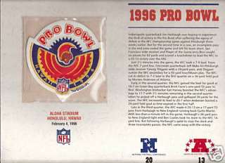 1996 PRO BOWL OFFICIAL NFL FOOTBALL PATCH WILLABEE WARD  