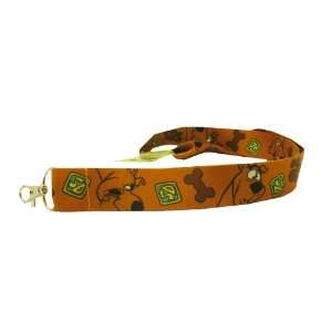  Scooby Doo Face w/ Bones and Paw Prints Lanyard   Brown 
