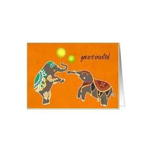   , two elephants with balloons, kids birthday party Card Toys & Games