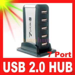 USB 2.0 HUB Powered 7 Port High speed +AC Adapter&Cable  