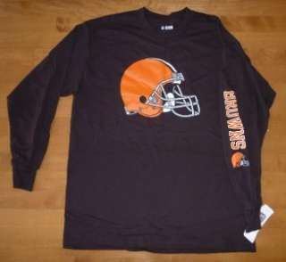 Mens NFL Football Cleveland Browns T SHIRT Long Sleeve Size Sm Med 
