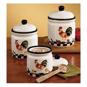  Rooster 3 pc. Canister Set