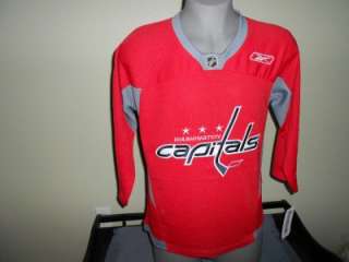 NEW Washington CAPITALS YOUTH Small/Medium S/M Red SEWN Blank Reebok 