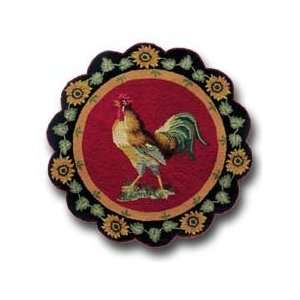  3 Hooked Rug, French Country Rooster