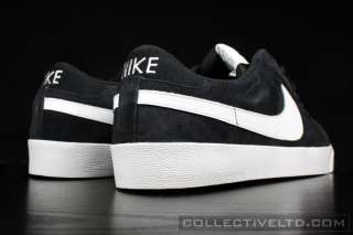   Nike SB Blazer Low CS Suede dunk koston janoski 418593 001 BLACK WHITE