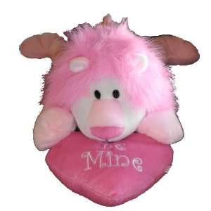    Be Mine Pink Lounging Lion with Pink Be Mine Heart Toys & Games