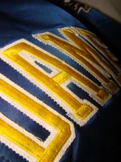 Vtg 80s Navy/Gold NOTRE DAME EMBROIDERED STARTER Satin Jacket Sz M 