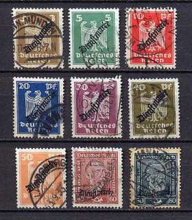 German Reich  Rare officials set from 1924   used   HIGH VALUE 