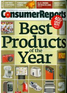 2010 Consumer Reports Best Products of the Year Cover   400+ Great 