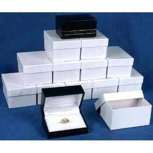   Double Ring Gift Boxes Black & White Leather Display