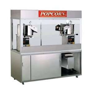   Twin Enclosed President Popcorn Machine w/ 6 Ft Base