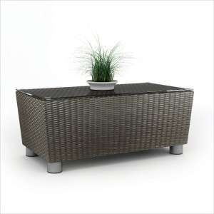 Soft Black 4 Piece Outdoor Patio Lounge Furniture Resin Rattan Wicker 