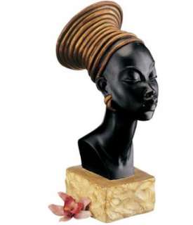 African Queen Sculpture Bust Nubian Statue  