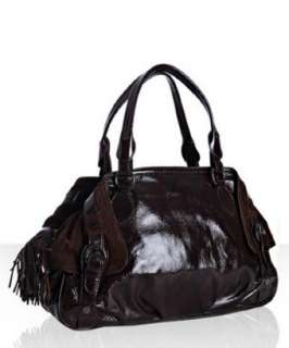 Moschino brown sheepskin leather buckle and tassel bag   up to 
