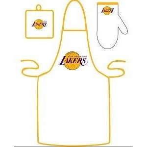 Los Angeles Lakers Grilling Apron Set Fan Friendly Sports Includes A 