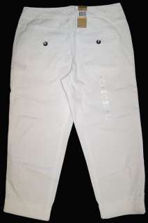 DKNY Jeans Womens Stretch Capris   White NWT  