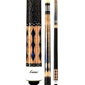  Natural Blue Luster Points Lucasi 58 Two Point Pool Cue (18 oz 