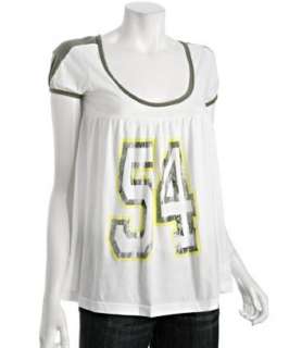 Rebel Yell white cotton 54 Football babydoll top   