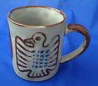 coffee mug cup aztec bird coffee bean vintage ceramic  