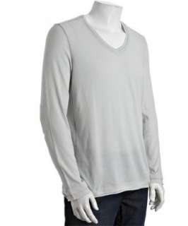 Vicarious by Nature silver organic cotton blend long sleeve v neck t 