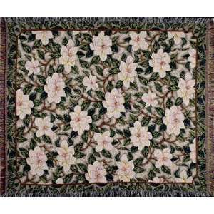  Magnolia Flowers In Bloom Tapestry Throw Blanket 50 x 60 