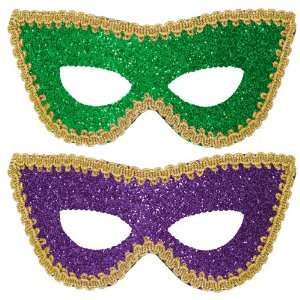  Lets Party By Amscan Mardi Gras   Glitter Masks 